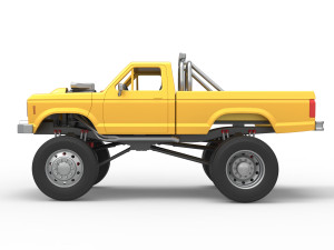 Monster Truck with semi truck wheels Scale 1 to 25 3Dプリントモデル