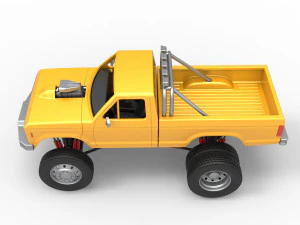 Monster Truck with semi truck wheels Scale 1 to 25 3D Print Model