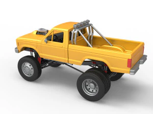 Monster Truck with semi truck wheels Scale 1 to 25 3D Print Model