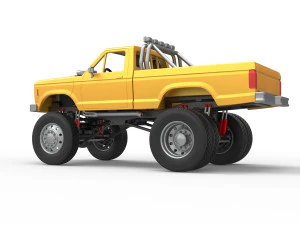 Monster Truck with semi truck wheels Scale 1 to 25 3D Print Model