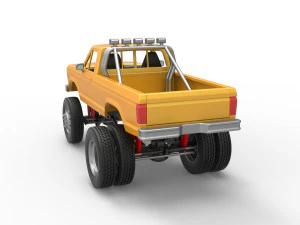 Monster Truck with semi truck wheels Scale 1 to 25 3D Print Model