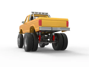 Monster Truck with semi truck wheels Scale 1 to 25 3D Print Model