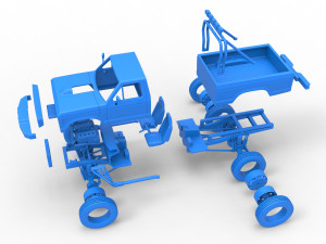 Monster Truck with semi truck wheels Scale 1 to 25 3Dプリントモデル