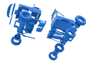 Monster Truck with semi truck wheels Scale 1 to 25 3Dプリントモデル