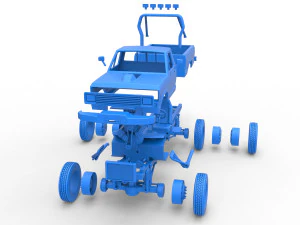 Monster Truck with semi truck wheels Scale 1 to 25 3D Print Model