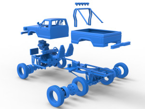 Monster Truck with semi truck wheels Scale 1 to 25 3Dプリントモデル