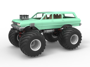 Vintage Monster Truck Scale 1 to 25 Model do druku 3D