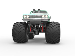 Vintage Monster Truck Scale 1 to 25 Model Cetak 3D