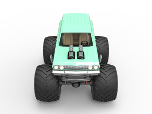 Vintage Monster Truck Scale 1 to 25 Model Cetak 3D