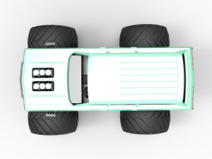 Vintage Monster Truck Scale 1 to 25 Model Cetak 3D