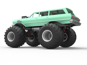 Vintage Monster Truck Scale 1 to 25 Model Cetak 3D