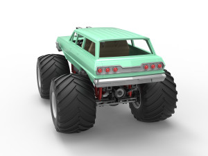 Vintage Monster Truck Scale 1 to 25 Model Cetak 3D