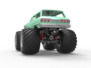Vintage Monster Truck Scale 1 to 25 Model Cetak 3D
