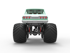 Vintage Monster Truck Scale 1 to 25 Model Cetak 3D