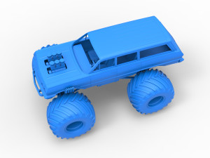 Vintage Monster Truck Scale 1 to 25 Model Cetak 3D