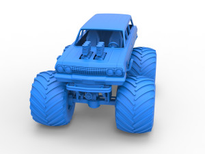 Vintage Monster Truck Scale 1 to 25 Model Cetak 3D