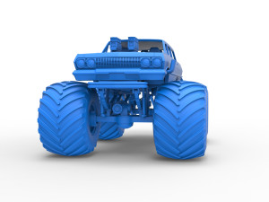 Vintage Monster Truck Scale 1 to 25 Model Cetak 3D