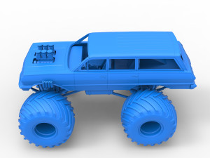 Vintage Monster Truck Scale 1 to 25 Model Cetak 3D