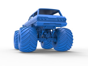 Vintage Monster Truck Scale 1 to 25 Model Cetak 3D