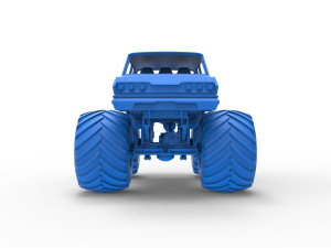 Vintage Monster Truck Scale 1 to 25 Model Cetak 3D