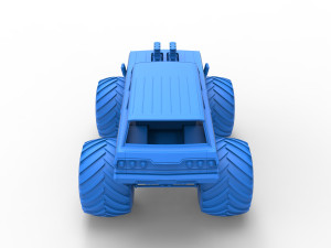 Vintage Monster Truck Scale 1 to 25 Model Cetak 3D