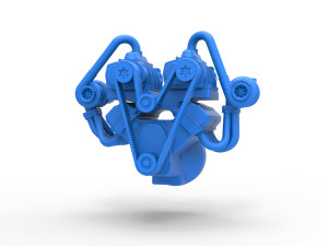 Twin turbo supercharged V8 Engine Version 6 Scale 1 to 25 Modelo de Impressão 3D