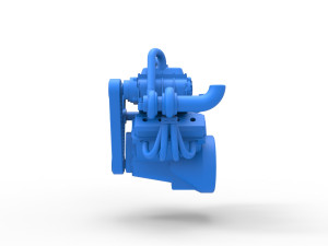 Twin turbo supercharged V8 Engine Version 6 Scale 1 to 25 Modelo de Impressão 3D