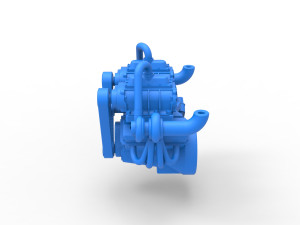 Twin turbo supercharged V8 Engine Version 6 Scale 1 to 25 Modelo de Impressão 3D
