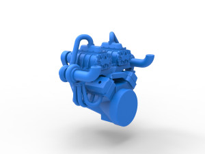Twin turbo supercharged V8 Engine Version 6 Scale 1 to 25 Modelo de Impressão 3D