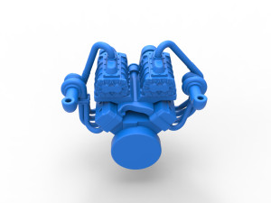 Twin turbo supercharged V8 Engine Version 6 Scale 1 to 25 Modelo de Impressão 3D
