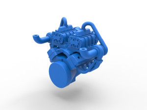 Twin turbo supercharged V8 Engine Version 6 Scale 1 to 25 Modelo de Impressão 3D