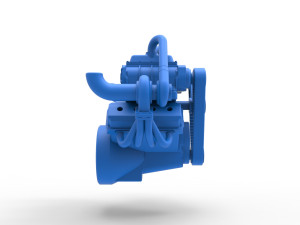 Twin turbo supercharged V8 Engine Version 6 Scale 1 to 25 Modelo de Impressão 3D