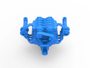 Twin turbo supercharged V8 Engine Version 7 Scale 1 to 25 3D Print Model