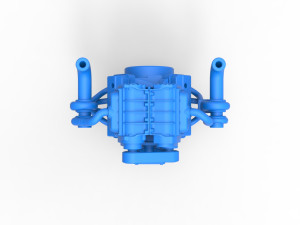 Twin turbo supercharged V8 Engine Version 7 Scale 1 to 25 Modello di stampa 3D