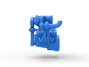 Twin turbo supercharged V8 Engine Version 7 Scale 1 to 25 3D Print Model