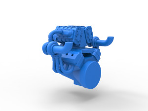 Twin turbo supercharged V8 Engine Version 7 Scale 1 to 25 Modello di stampa 3D