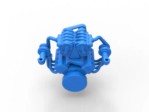Twin turbo supercharged V8 Engine Version 7 Scale 1 to 25 3D Print Model
