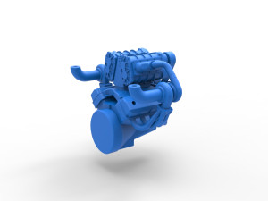 Twin turbo supercharged V8 Engine Version 7 Scale 1 to 25 Modello di stampa 3D