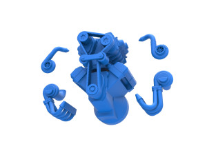 Twin turbo supercharged V8 Engine Version 7 Scale 1 to 25 Modello di stampa 3D
