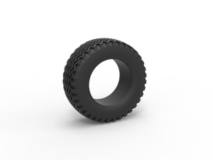 Offroad tire 130 Scale 1 to 25 3D Print Model