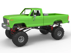 व्हील स्टैंडिंग मेगा ट्रक स्केल 1 से 25 3D प्रिंट मॉडल