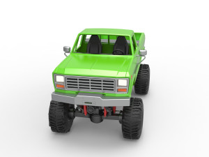 Wheel Standing Mega Truck Scale 1 to 25 3D Print Model