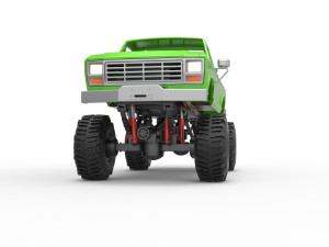 Wheel Standing Mega Truck Scale 1 to 25 3D Print Model