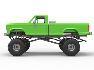 Wheel Standing Mega Truck Scale 1 to 25 3D Print Model