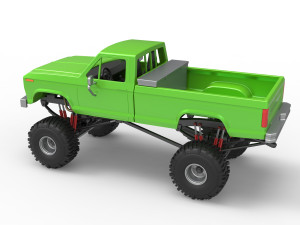 Wheel Standing Mega Truck Scale 1 to 25 3D Print Model