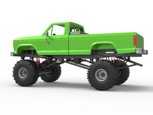 Wheel Standing Mega Truck Scale 1 to 25 3D Print Model