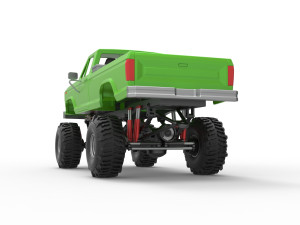 Wheel Standing Mega Truck Scale 1 to 25 3D Print Model