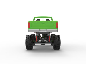 Wheel Standing Mega Truck Scale 1 to 25 3D Print Model