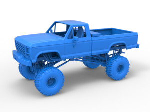 Wheel Standing Mega Truck Scale 1 to 25 3D Print Model