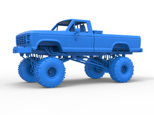 Wheel Standing Mega Truck Scale 1 to 25 3D Print Model
